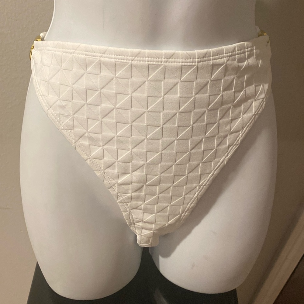 Bleu Rod Beattie White Full Swimsuit Bottoms Bikini Separates 12 New 4/25